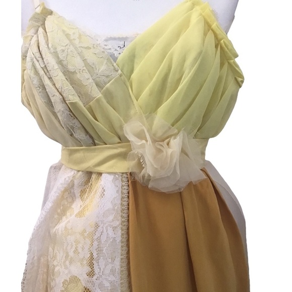 Amour Sans Anguish Patchwork Cami Dress Boho Upcycled Handmade Festival Style - Picture 4 of 7